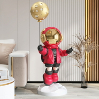 開發票 賀新春紅色宇航員擺件客廳大型落地家居飾品太空人輕奢高端送禮品
