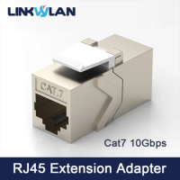 Linkwylan Cat7/6A Keystone Jack Inline Coupler Sheilded RJ45 Connector Ethernet LAN Cable Extender Adapter For Blank Patch Panel
