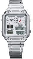CITIZEN 星辰錶 Chronograph 復古計時電子腕錶(JG2120-65A)-33.4 x 45.4mm-白面鋼帶【刷卡回饋 分期0利率】【APP下單4%點數回饋】