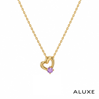 ALUXE 亞立詩 紫水晶 10K金 寶石項鍊 Heart 小熊維尼 迪士尼系列 NNDW001