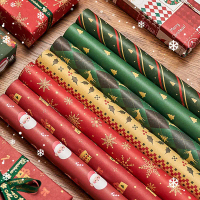 5 Sheets 70*50Cm Giáng Sinh Giấy Gói Dễ Thương Deer Santa Clauskraft Quà Tặng Bao Bì Giấy Cho Quà Tặ