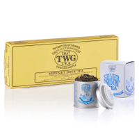【TWG Tea】純棉茶包迷你茶罐雙享禮物組(午夜時光之茶 15包/盒+迷你茶罐口味任選20g/罐)
