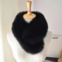 Furry Fur Collars Women Faux Fox Fur Collar Shawl for Winter warm Coat Hood Fur Decor Fake Fur Scarf Coat Fur Collar Scarves