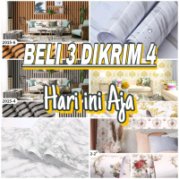 BELI 3 DIKRIM 4 wallpaper sticker dinding buat ruang tamu kamar motif kayu marmer batik elegan bagus