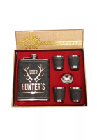 S&amp;J Co. 2/4 Cups Stainless Drinking Bottle Hip Flask Set Series - 4 CUP SET DEER