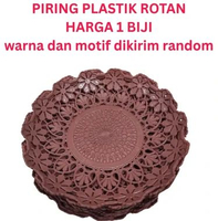 1 Biji Piring Rotan Anyam Plastik Merk Dynamic / Piring Plastik Motif Anyam / Piring Anyaman Rotan P