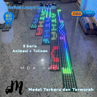 Lampu Kaca LED 5 baris Running Text/Tulisan + Wave Animasi