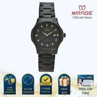 Mirage Jam Tangan Wanita Analog 8868 L Full Black Original Stainless Plat Hitam