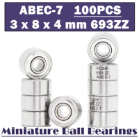 693ZZ Bearing ABEC-7 ( 100 PCS ) 3*8*4 mm Miniature Ball Bearings 619/3ZZ EMQ Z3V3