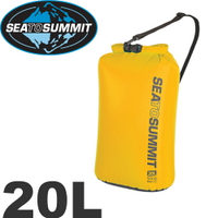 【Sea to Summit 澳洲 70D 可揹負式輕量防水收納袋20L《黃》】STSASBAG20L/防水袋/朔溪包/游泳包
