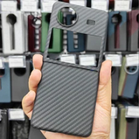 Real Carbon Vivo X Flip Case Ultra Thin Aramid Fiber Protective Cover Phone Case For Vivo X Flip Mobile Phone