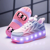 New Style Heelys Shoes for Girls and Boys, Children's Roller Skates, Four-Wheel and Double-Wheel Mes