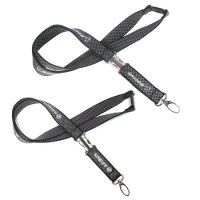 New BOEING / Airbus Lanyard for Pilot License ID Holder, Wide Black Mini Plaid Style with Metal Buckle for Flight Crew Airman