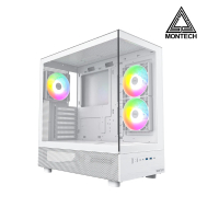 【MONTECH】君主 XR 白 全景玻璃透側機殼(ATX/內建風扇側2後1/無A柱)
