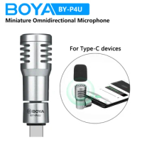 BOYA BY-P4U Type-C Mini Wireless Condenser Microphone for PC Smartphone Android Live Streaming Youtube Recording Blogger Gaming