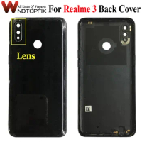 New Back Glass For Oppo Realme 3 Back Housing Back Cover With Camera LenS Battery Case For Realme 3 Battery Cover Replacement