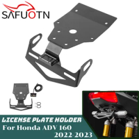 Motorcycle License Plate Holder Bracket Kit For Honda ADV 160 2022-2024 ADV160 Tail Tidy Fender Eliminator with LED Accessories