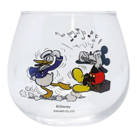 【sunart】迪士尼 復古漫畫系列 不倒翁玻璃杯 米奇&amp;唐老鴨(餐具雜貨)