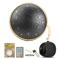 Steel Tongue Drum 35Cm/14 Inches Steel Drums Meditation Drum 15 Notes Tongue Drum Musical Instruments Steel Drums Musical