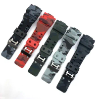 Rubber Watch Strap For G Shock Replacement Black Camouflage Sport Waterproof Watchbands Accessories 16mm Watch Belt