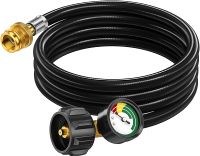 6ft Propane Hose Adapter 1lb to 20lb with Gauge Propane Adapter Hose 1 lb to 20 lb Converter5-40lb P