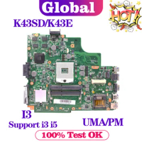 KEFU A43S Laptop Motherboard For ASUS A84S K43SD A83S K43E Notebook Mainboard With I3 Or Support I3 I5 GT610M/2G