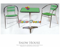 ╭☆雪之屋居家生活館☆╯A846-3@特惠組合@ 綠色森林戶外摩登休閒桌椅組 鋁桌/鋁椅**一桌二椅