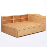 【免運】 美雅閣| 兒童床松木男孩簡約單人實木床1.0米帶書架1.2米儲物床組合小戶型