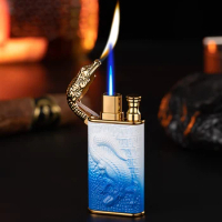 Torch Lighter Butane Refillable Windproof Dual Flame Cool Unique Lighters Smoking Accessories Gift for Men