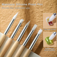 Silicone Wooden Pole Nail Art Pen Brush Uv Gel Polish Tip 3d Image Diy Dotting Polish Brushes Sculpture Pen Diy Manicure Tool