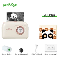 PeriPage A3X Portable Photo Sticker Printer 203dpi BT Wireless Mobile Thermal Printer Receipt Label Maker Support 77mm/56mmPaper