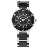 FLUNGO鬥牛士佛朗明哥時尚精密陶瓷真鑽腕錶-黑陶大錶-39mm