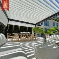 Apro motorized outdoor aluminum pergolas de jardin apro adjustable with electric waterproof louvered roof