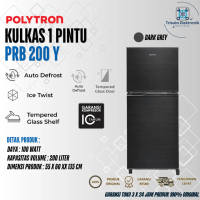 Polytron Kulkas PRB 200R / PRB 200Y, Lemari Es 2 Pintu 200 Liter Kulkas Low Watt Tanpa Bunga Es Free