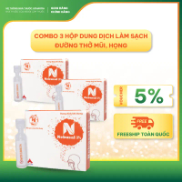 Combo 3 hộp Dung Dịch Khí Dung NEBUSAL 3% Làm Sạch Đường Thở Mũi, Họng Hộp 5 ống Upharma TB10505