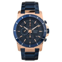 Alexandre Christie AC 6141 MCBURBU Navy Rosegold Chronograph Stainless Steel Strap Men's Watch