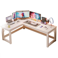 【Quality 聚家】電競桌 左右轉角通用電腦桌 l型電競桌 暖白色180×120x75公分(辦公桌/工作桌)