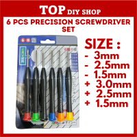 TOP DIY SHOP 6pcs Set Pemutar Skru Presisi Mini untuk Jam Tangan Kacamata Telefon Laptop Alat Perbai