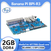 Banana Pi BPI-R3 MediaTek MT7986 Quad core Cortex A53+MT7531Chip 2G DDR RAM 8G eMMC Support Linux 5.4 EC25 LTE 4G SD Card