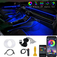 RGB Led Car Interior Atmosphere Ambient Lights 68m Neon Fiber Optic Light Strips USB APP Music Control Auto LED Decorative Lamp