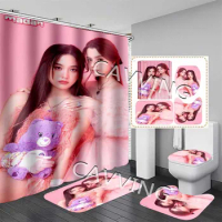 Freenbecky 3D Printed Shower Curtains Waterproof Bathroom Curtain Anti-slip Bath Mat Set Toilet Rugs Carpets F02
