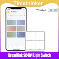 BroadLink SC4B4 Smart 4 gang Light Switch Smart Home Automation Remote Control Scene Switch