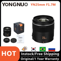 YONGNUO YN25mm F1.7M 25mm F1.7 STM Lens For Panasonic Olympus M4/3 Mount G95 GF9 GX9 Macro 4/3 Large Aperture AF Camera Lens