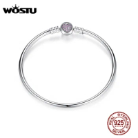 Authentic 100% 925 Sterling Silver Bangle Fit Bracelet Charm Bead Bangle for Women Luxury Jewelry Original Pulseira XCHS904