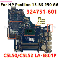 CSL50/CSL52 LA-E801P For HP Pavilion 15-BS 250 G6 motherboard I3 I5 I7 CPU without VGA DDR4 and 924751-001 mainboard test well