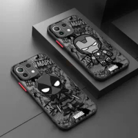 Phone Case for Xiaomi 11 12 13 Ultra 9T 12T POCO X3 X4 NFC X5 M5 Pro Matte Coque Cartoon Marvel Groot Spiderman