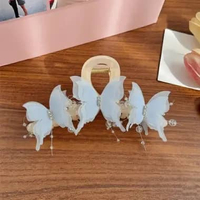 OEM SK-C1384 Jepit Rambut Wanita Motif Kupu Kupu Mutiara Jepitan Butterfly / Hair Claw Jeday Rambut 