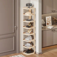 Cream Style Multi-layer Shoe Rack Saves Space, Simple Household Shoe Cabinet Economy Type Door Gap Large Capacity Storage Rack