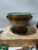 日本回流銅器古董江戶明治時期老銅火缽銅爐碳盆火盆銅爐雙獸耳，