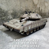 2024 Henglong 3958 RC Tanks Remote Control Israel Merkava Mk Iv Main Battle Model 1/16 Metal Tracks Off-Road Car Child Toys Gift